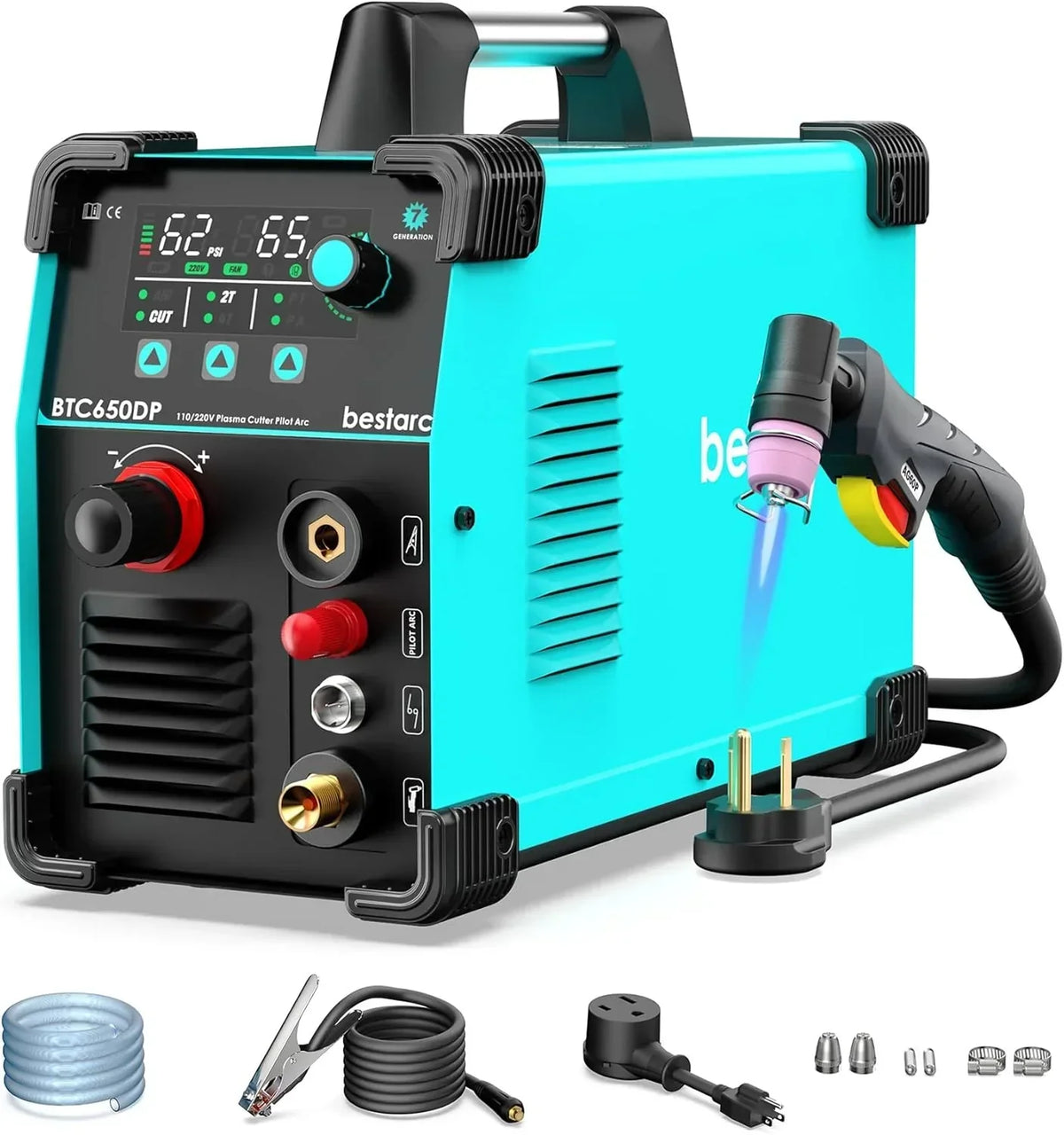 2026 BTC500DP 7th Gen 50A Plasma Cutter, Dual Voltage 110/220V, Digital Display
