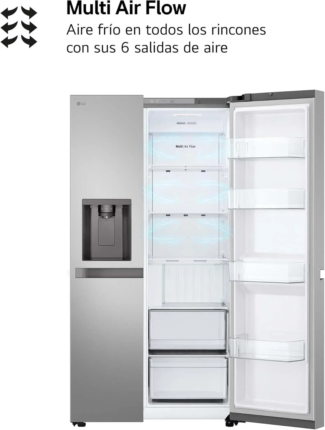 2026 GSLC40PYPE – Frigorífico Side by Side, Serie 400, Clasificación E, 641 L, Inox Anihuellas