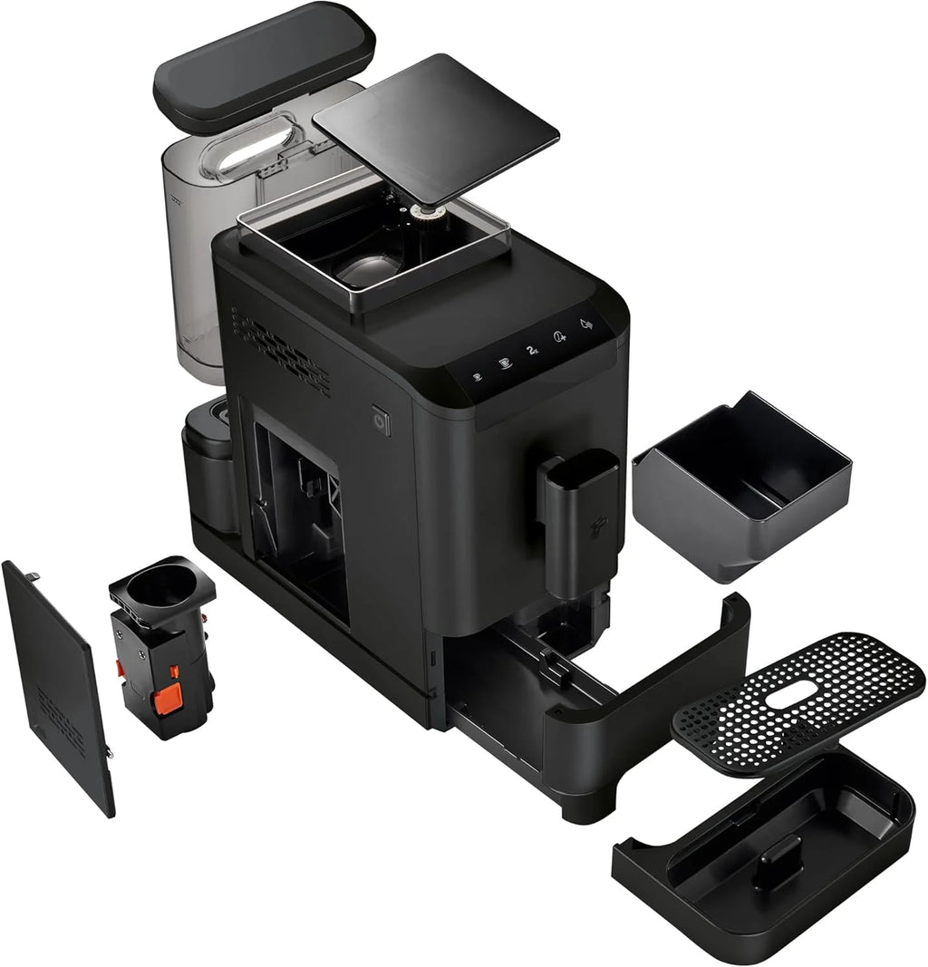 Cafetera automática Tchibo Esperto2 Caffè 2026 con función para 2 tazas (café crema y espresso), color negro granito. INCLUYE un kit de degustación de café GRATIS.