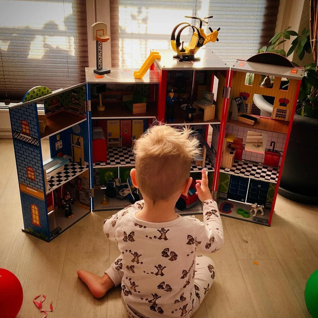 2026 Wooden play set, 3 levels, with 26 accessories, folds for storage