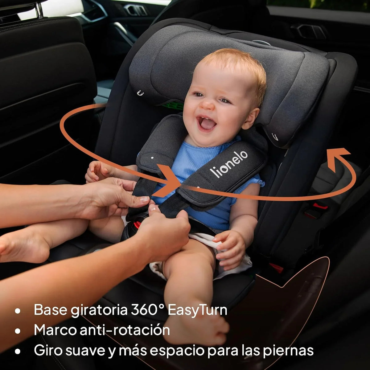 2026 LIONELO Bastiaan RWF i – Size Silla de Coche para Bebé Giratoria 360° 0 – 36kg, Instalaciión Delantera y Trasera (18kg), ISOFIX TopTether, Reposacabezas y Respaldo Ajustables Protección Lateral
