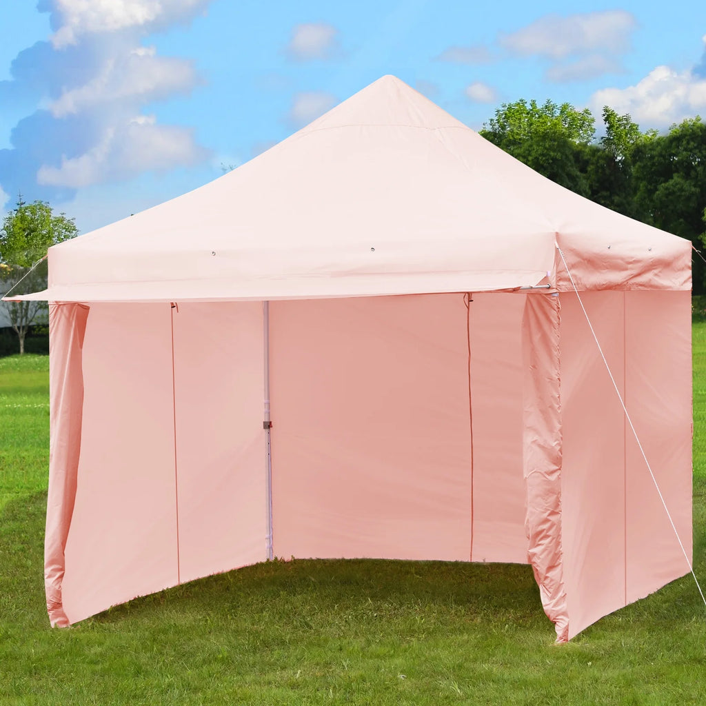 2026 Patiojoy 10x10ft Pop up Tent, 4 Height Adjustment Folding Camping Tent with Awning Blue