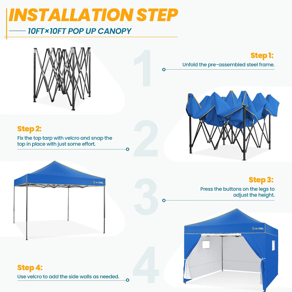 2026 SANOPY 10'x10' Pop up Canopy Tent Anti-UV Waterproof Outdoor Gazebo Instant Party Wedding Backyard Canopy Tent Shade Shelter for Backyard, Patio, Parties,Khaki