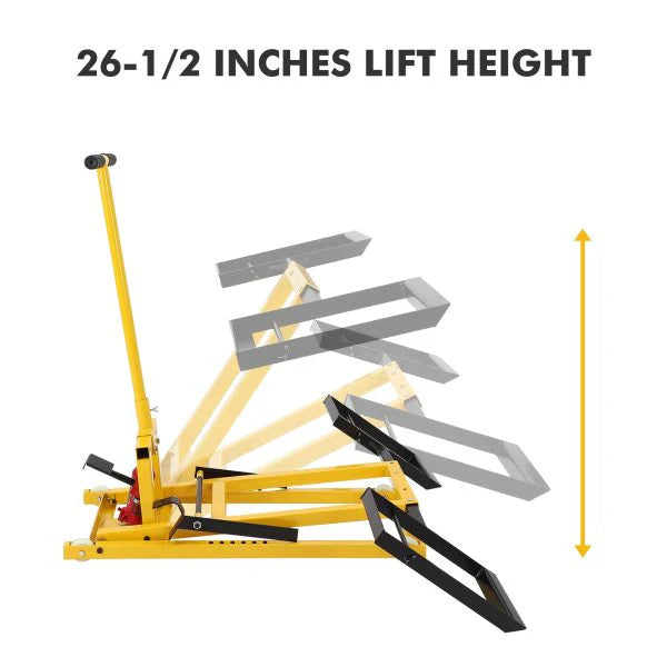 2026 Lawn Mower Lift with Hydraulic Jack, 26 Inches Lawn Mower Lift, Welded Solid Steel Construction, Weight Capacity 500 lbs, for Riding Lawn…