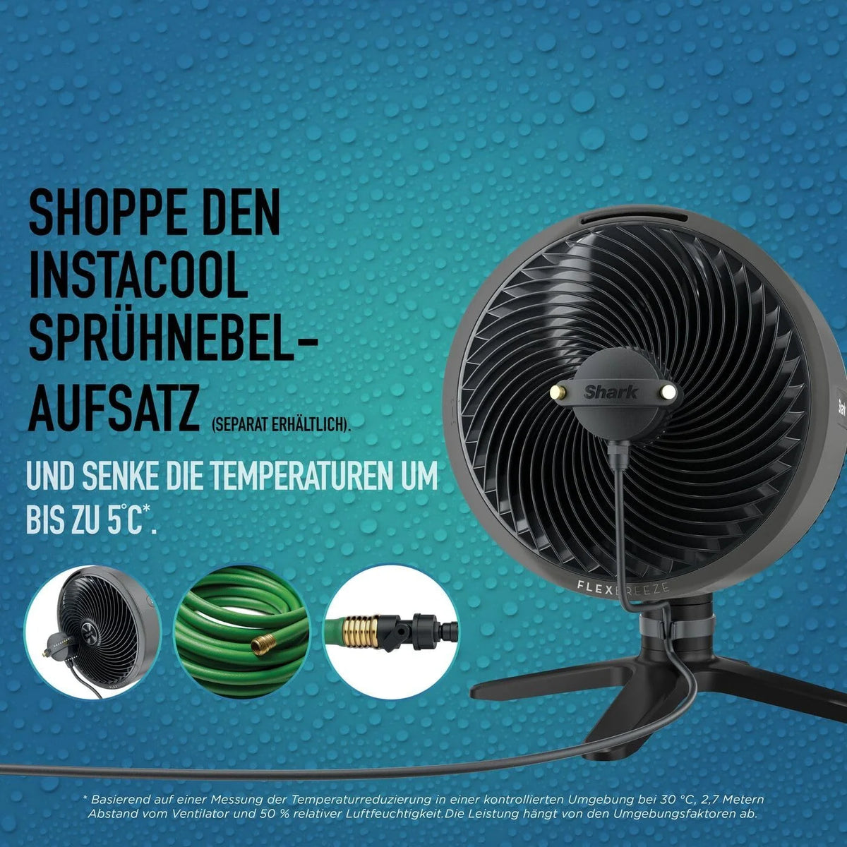 Ventilador Shark FlexBreeze 2026, ventilador híbrido silencioso (con cable e inalámbrico), portátil, para uso en interiores y exteriores, resistente a los rayos UV y al agua, ultra potente, ultra silencioso, blanco FA220EU