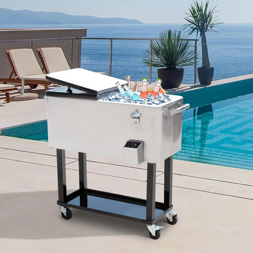 2026 Portable Rolling 80 Quart Steel