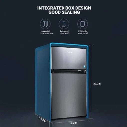 2026 Mini Fridge with Freezer, 3.1 Cu.ft Small Refrigerator, Compact Refrigerator with LED Light