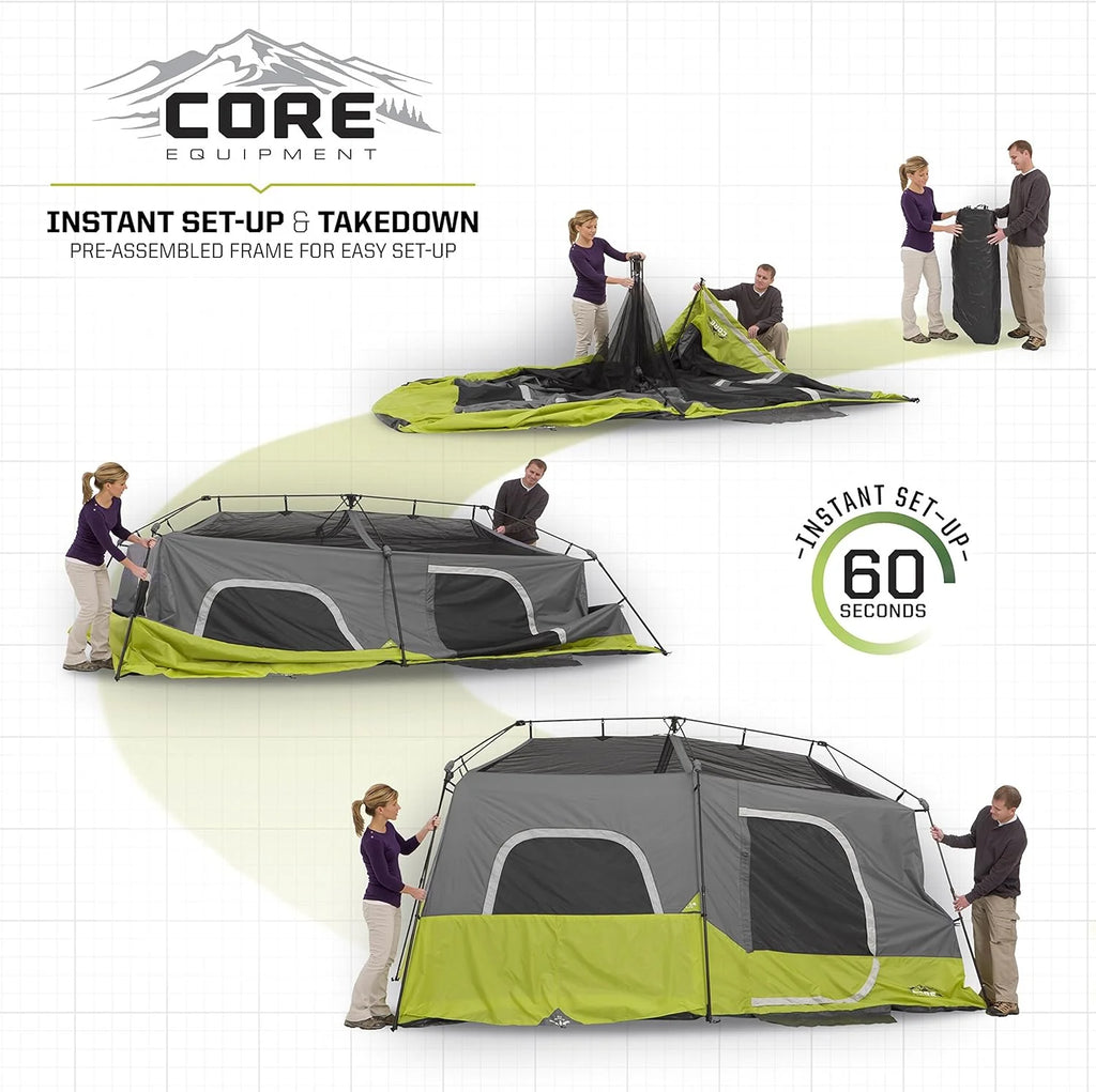 2026 9 Person Instant Cabin Tent - 14' X 9', Green