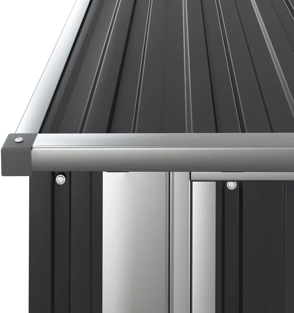 2026 vidaXL Cobertizo Jardín Cabaña Troncos Armario Herramientas Almacenamiento Exterior Patio Aire Libre Acero Galvanizado Antracita 180,5x97x209,5 cm