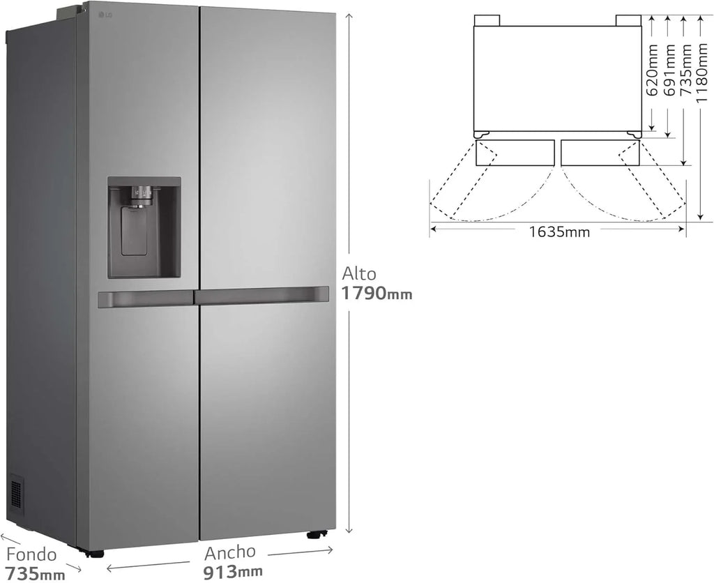 2026 GSLC40PYPE – Frigorífico Side by Side, Serie 400, Clasificación E, 641 L, Inox Anihuellas