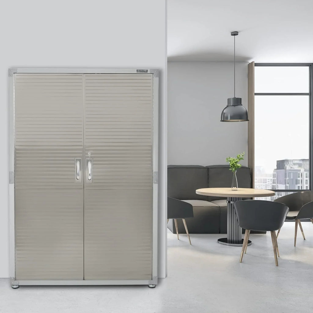 2026 Seville Classics UHD16238 Mega armario, 121,9 x 60,9 x 182,9 cm, soporte de metal con revestimiento en polvo, gris