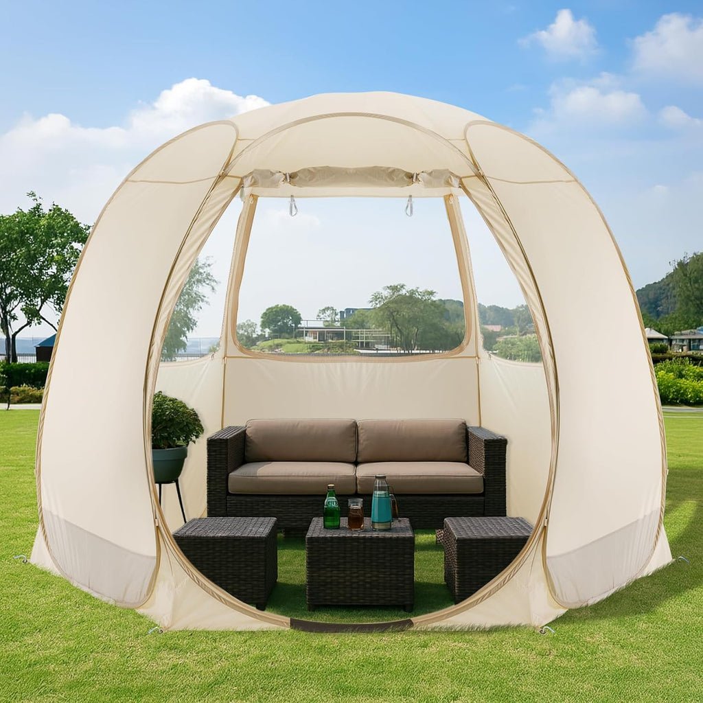 2026 Screen House Gazebo, 6-10-15 Person Pop Up Igloo Screened Canopy Tent with Mosquito Netting Sides, Instant UV Resistant Sun Shelter for…