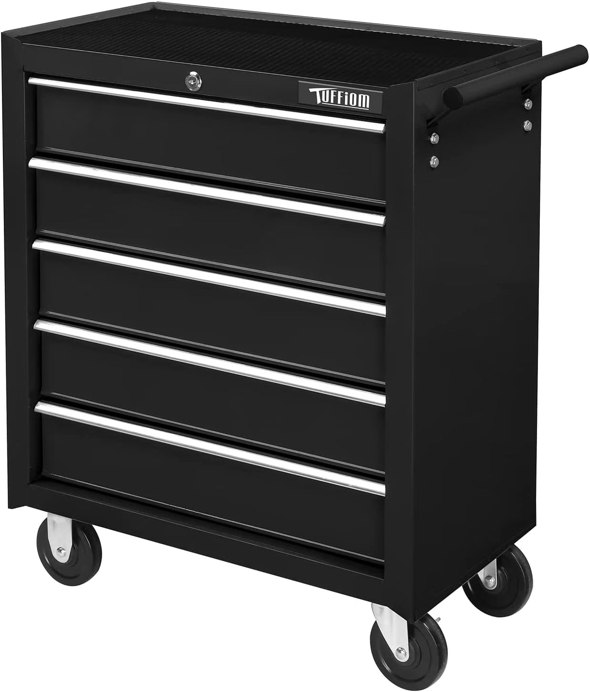 2026 TUFFIOM 5-Drawer Rolling Tool Chest with Lock & Key, Tool Storage Organizer Box Cabinet with Wheels