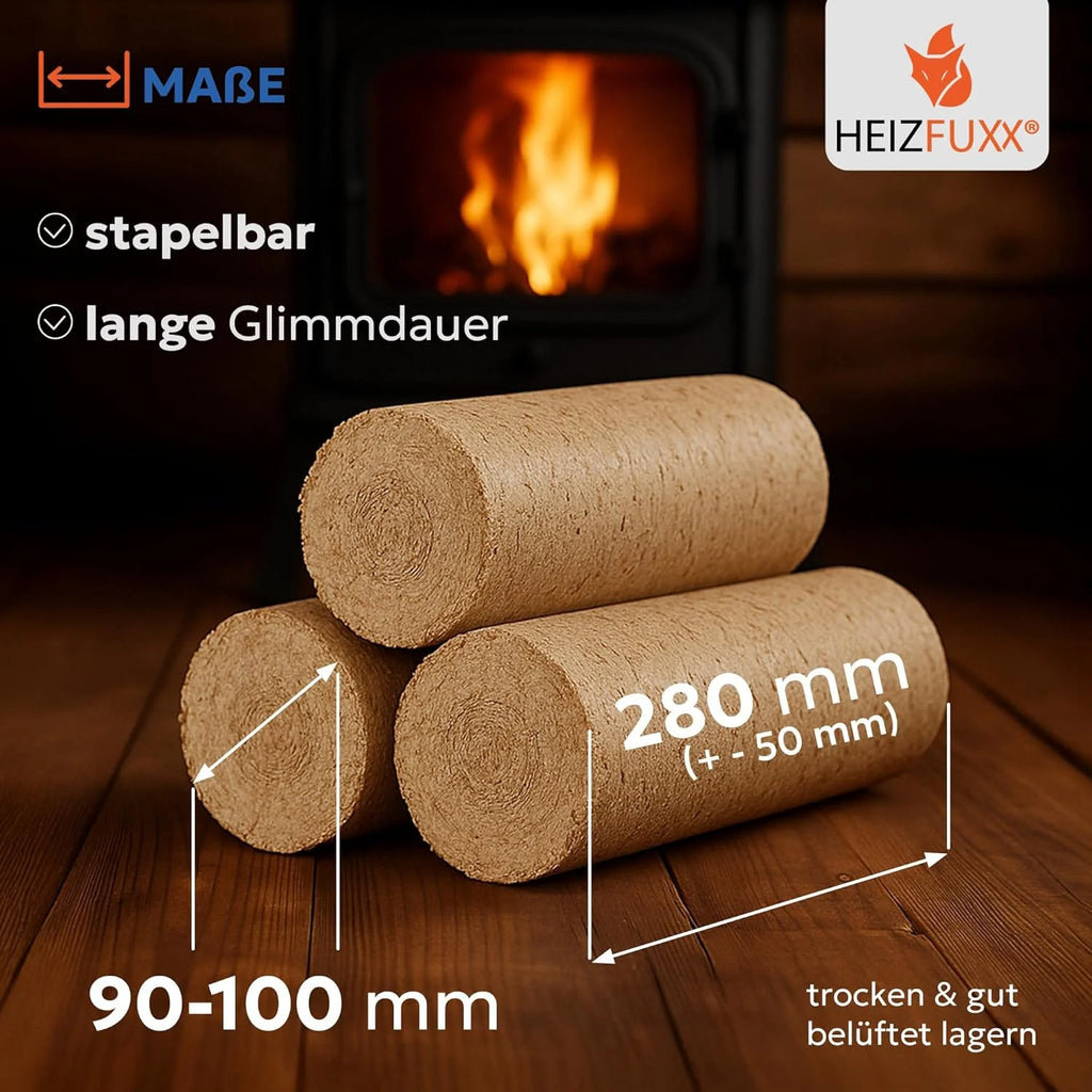 Briquetas de madera Nestro XL Blue 2026 – Palé de briquetas de madera blanda de 960 kg (96x10 kg) – Briquetas premium para chimeneas, calderas y estufas – Alto poder calorífico, bajo contenido de cenizas y máximo rendimiento energético