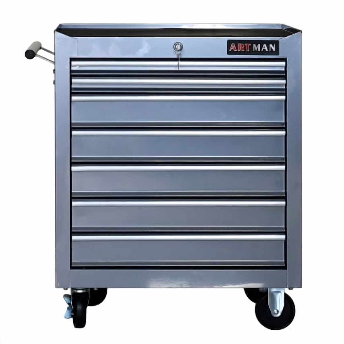 2026 POVANLI  7-Drawer Rolling Tool Chest with Wheels Multifunctional Tool Chest Portable Tool Storage Cabinet with Locking System for Garage Workshop Warehouse Repair Shop