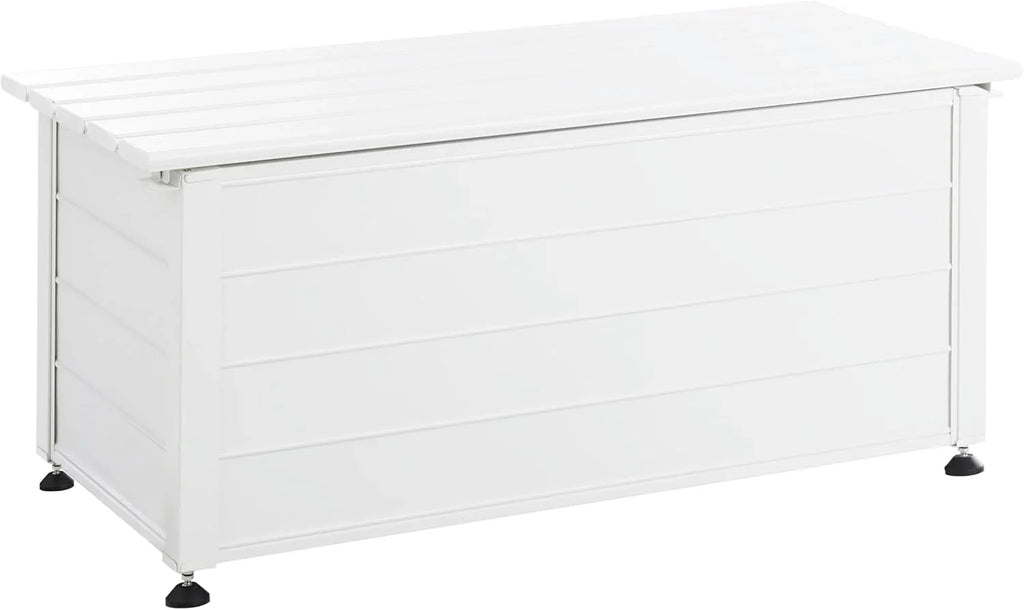 2026 Beliani Arcón para exterior de aluminio mueble de almacenaje de jardín blanco 113 x 50 cm Campalto