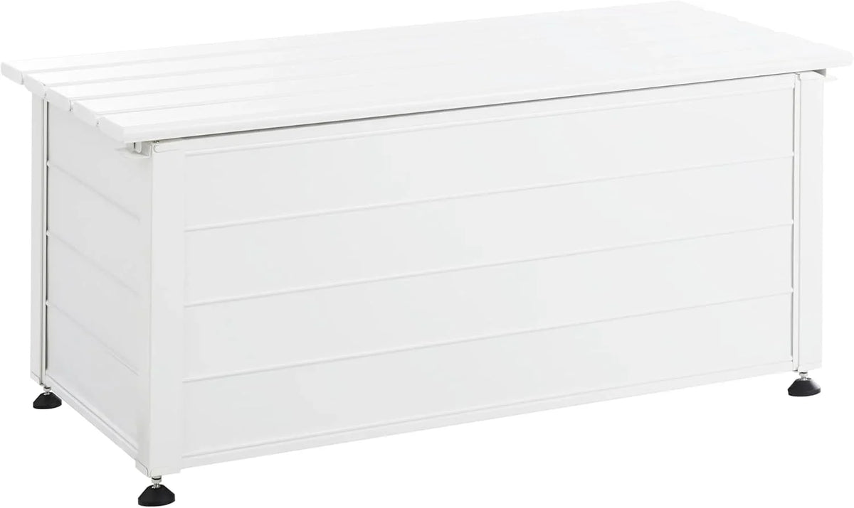 2026 Beliani Arcón para exterior de aluminio mueble de almacenaje de jardín blanco 113 x 50 cm Campalto