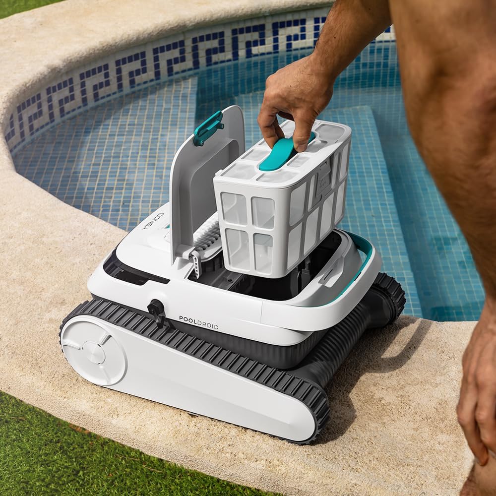 2026 Cecotec Robot Limpiapiscinas para Fondos, Paredes y Línea de Flotación Conga Pooldroid 5000 TotalClean Pearl. Superficies 100m2, Pendiente Máx 90º, Limpieza Ordenada, Autonomía 100min, Capacidad 4L