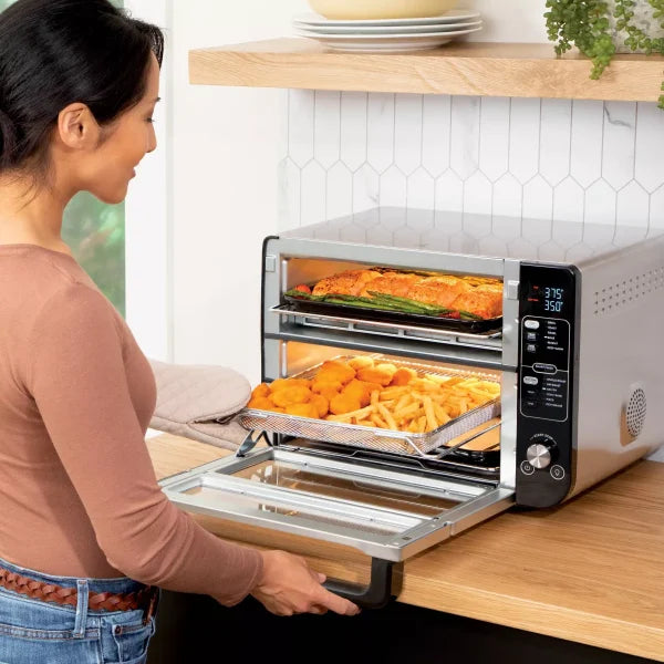 2026 12-in-1 Double Oven with FlexDoor, FlavorSeal Smart Finish, Rapid Top Oven, Convection and Air Fry Bottom Oven DCT401