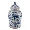 2026 Small Vintage Temple Jar with Lion Motif, Decorative Accent Container for Home Decor and Interior Display