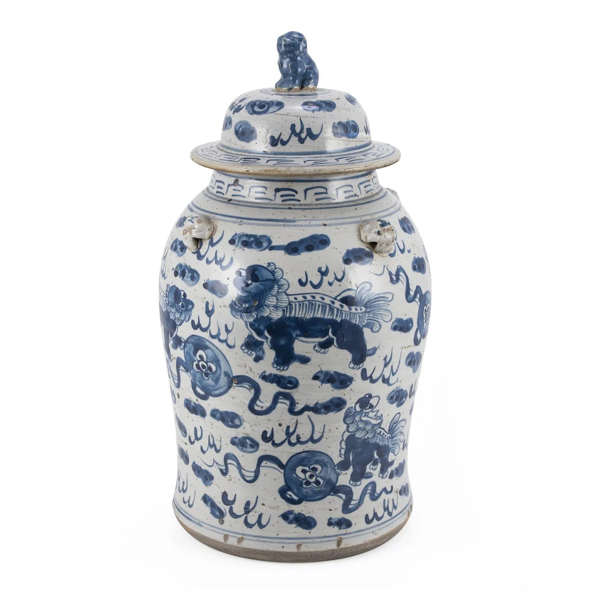 2026 Small Vintage Temple Jar with Lion Motif, Decorative Accent Container for Home Decor and Interior Display