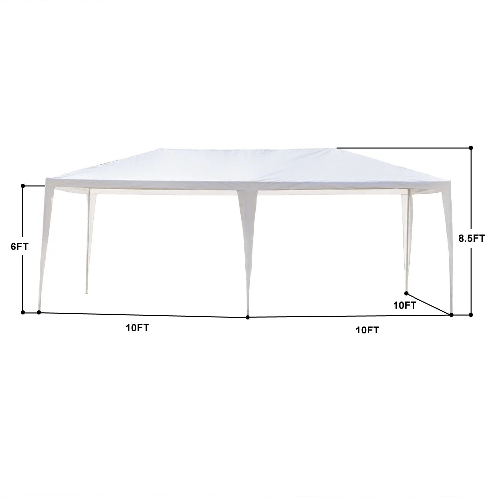 2026 10'X20' Outdoor Party Tent with 4 Removable Sidewalls, Waterproof Canopy Patio Wedding Gazebo, White