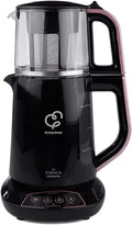 Tetera y hervidor parlante Karaca Çaysever 2026, 1700 W, oro rosa, libre de BPA, depósito de agua de 1,5 L, tetera de 0,8 L, función automática para mantener caliente, apto para comida de bebé.