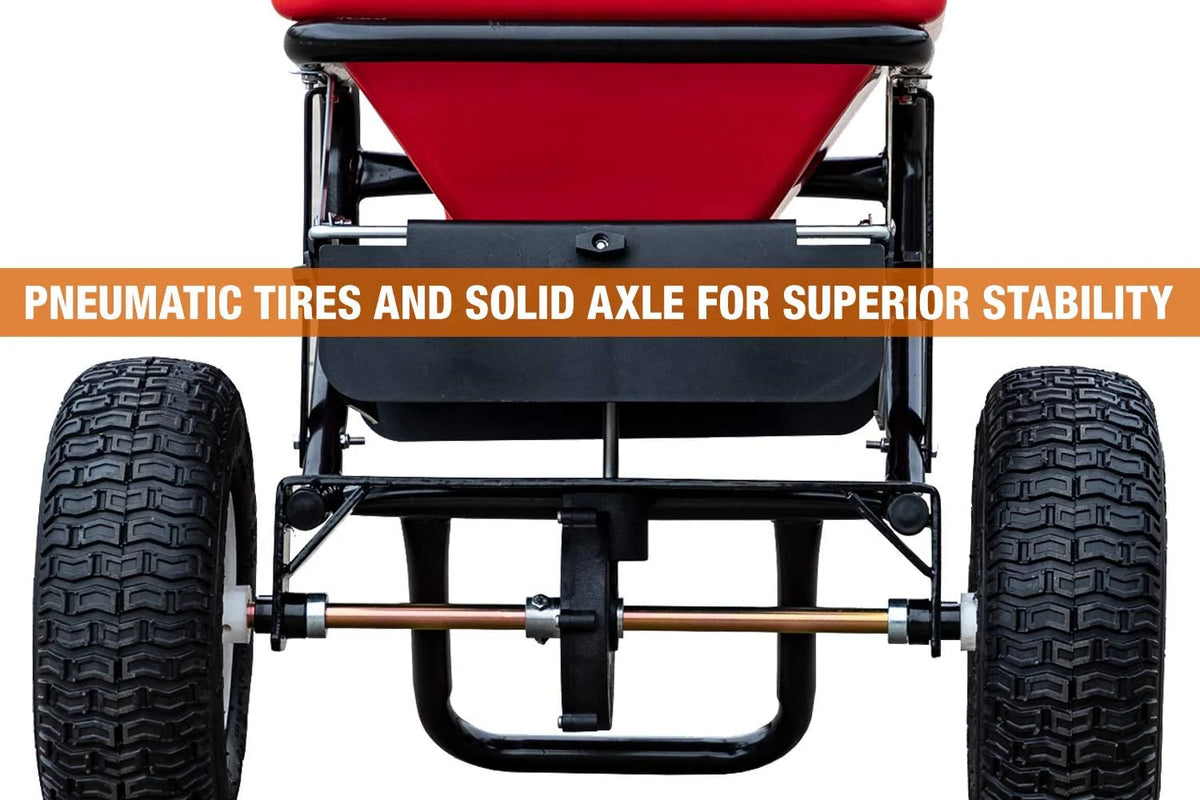 2026 Walk Behind Push Spreader, 100LB Capacity, for Salt, Ice & Snow Melt, Included Grate & Cover with Enclosed Gearbox for Protection