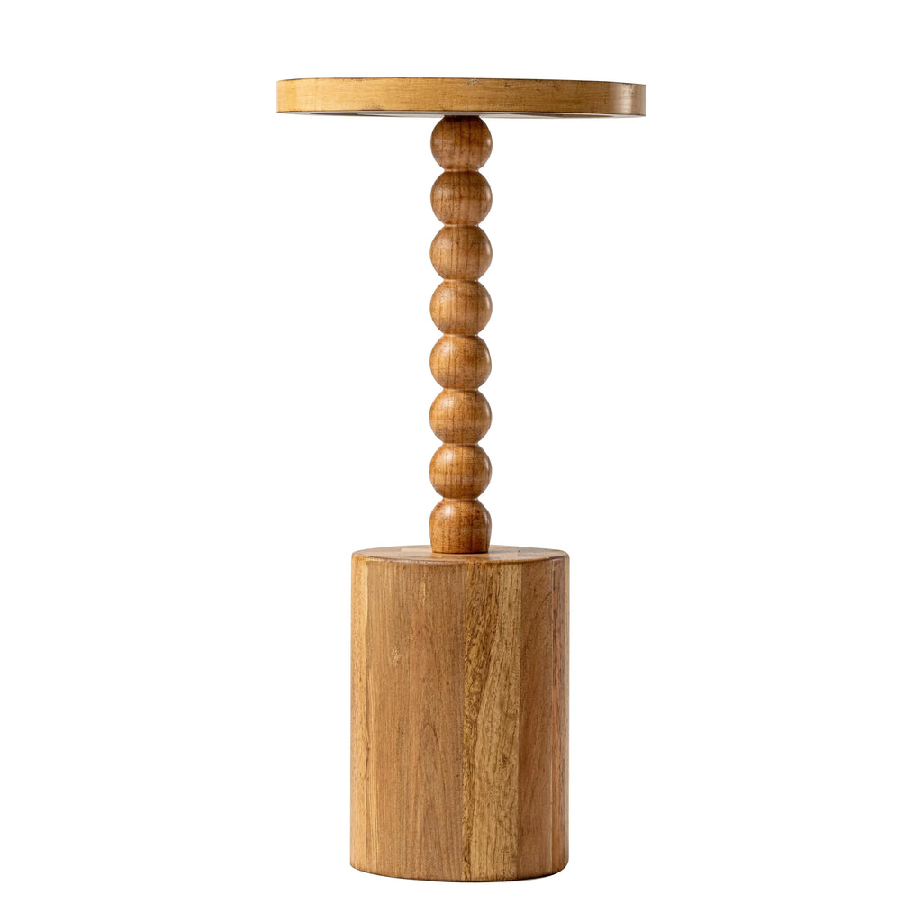 2026 Wood Pedestal End Table, Round Martini Drink Table for Small Spaces, Living Room and Bedroom