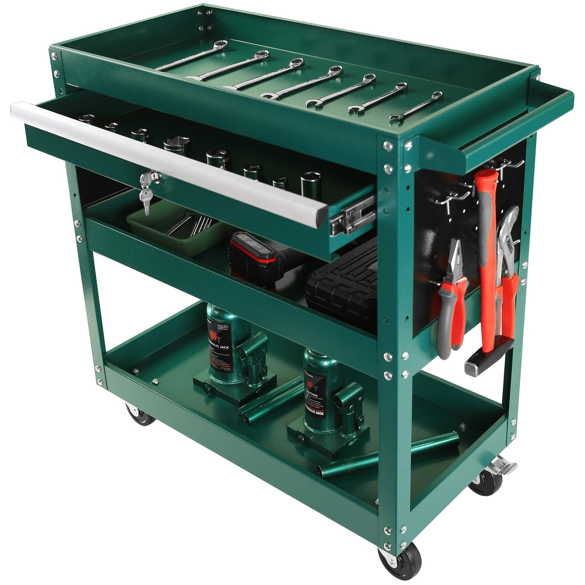 2026 DUOSONG 5-Drawer Rolling Tool Chest, High Capacity Tool Storage Cabinet W/Lockable Wheels, Adjustable Shelf & Anti-Slip Liner, Detachable Tool Box Organizer, Rolling Tool Cabinet Blue Steel Tools &