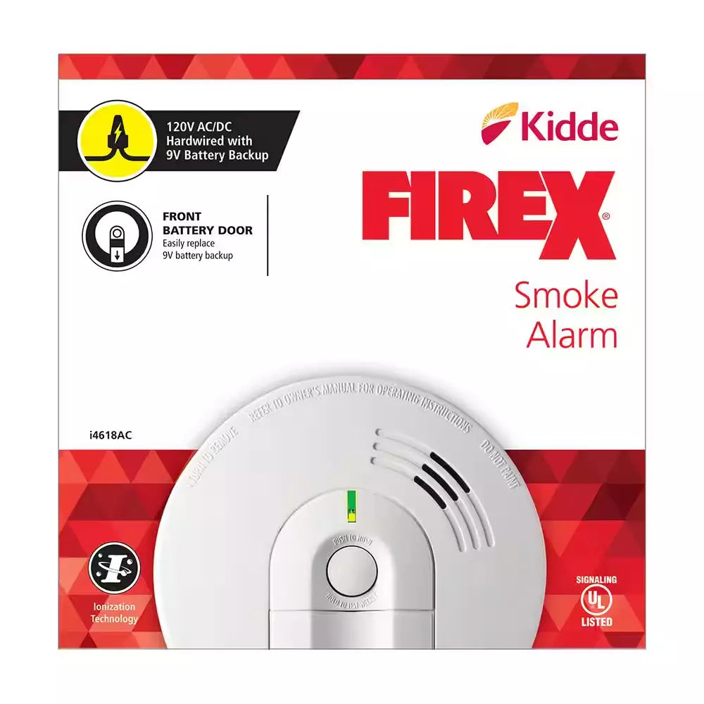2026 i4618 4-Pack Hardwired Smoke Alarm with Ionization Sensor, 120V AC, 9V Battery Backup