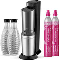 Máquina para hacer agua con gas SodaStream Crystal 3.0 de 2026 con 2 cilindros de CO2 de conexión rápida y 2 jarras de vidrio.