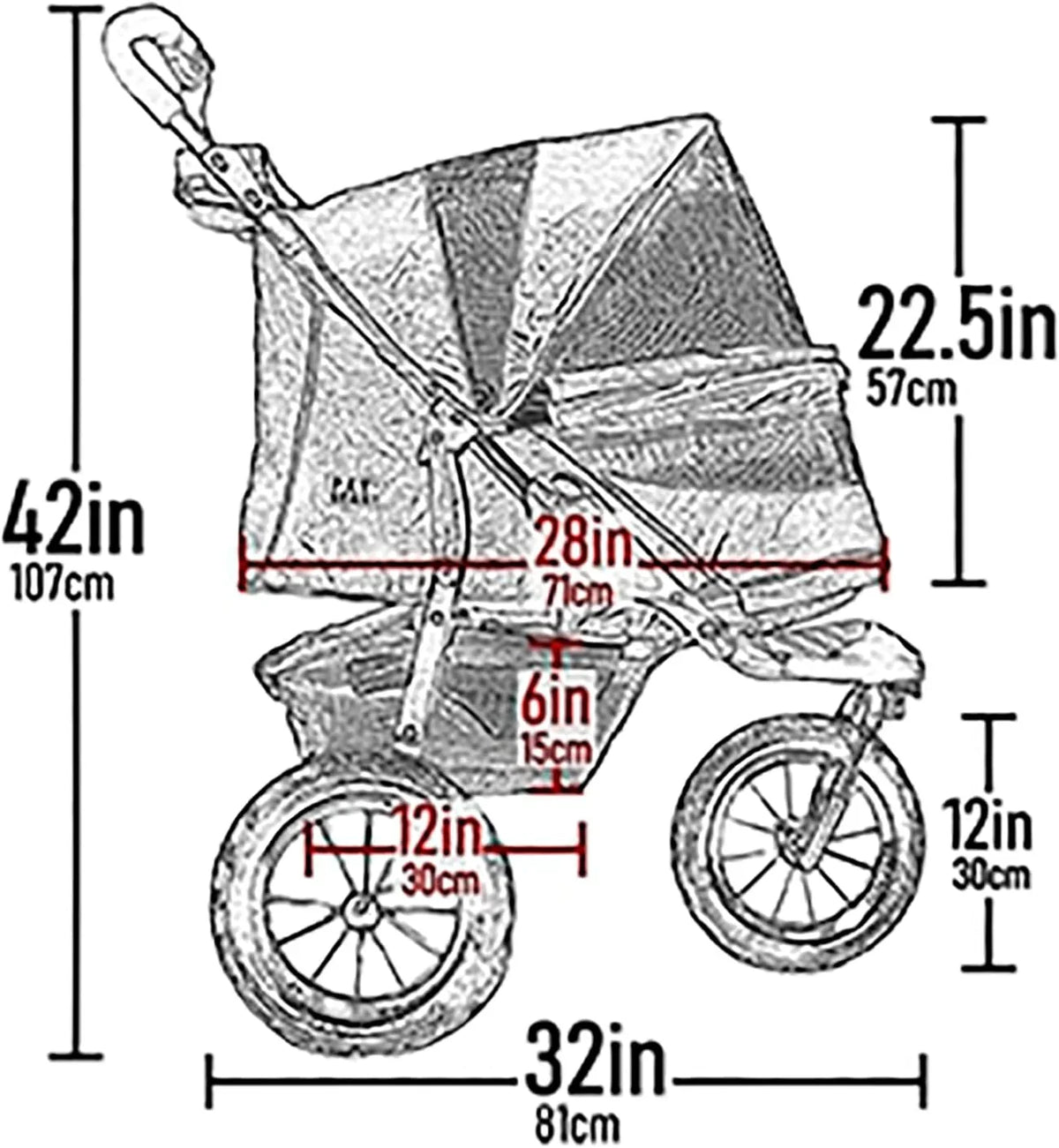 2026 Pet Gear No-Zip AT3 Pet Stroller for Cats/Dogs, Zipperless Entry, Easy One-Hand Fold, Jogging Tires, Removable Liner, Cup Holder + Storage Basket, 1 Model, 2 Colors