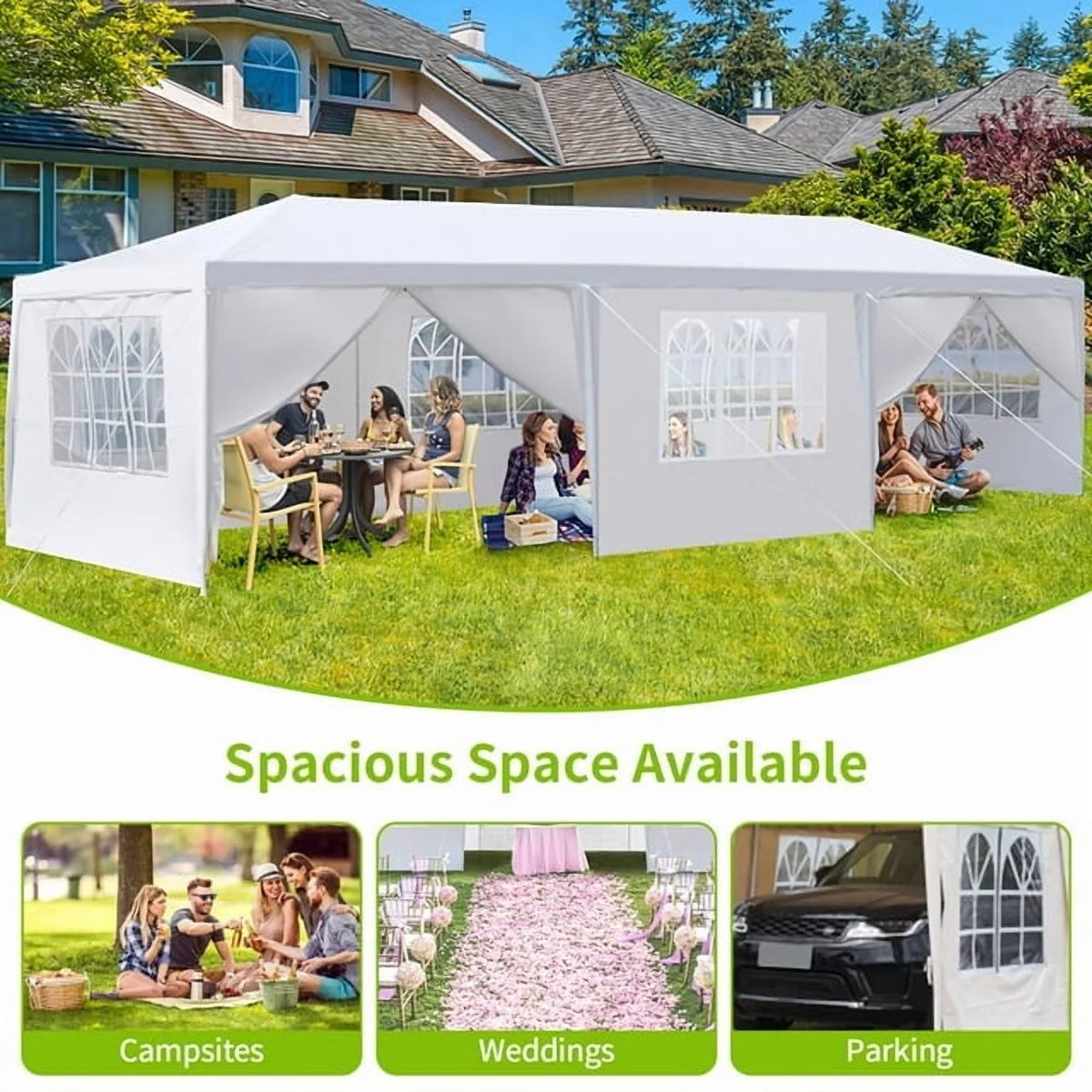 2026 Sythers 10'x10' Pop Up Canopy Tent with 4 Removable Sidewalls, Portable Gazebo, UV Resistant Waterproof, Enclosed Canopy Tent for Outdoor Events, Patio, Backyard, Party, BBQ, Camping, Black