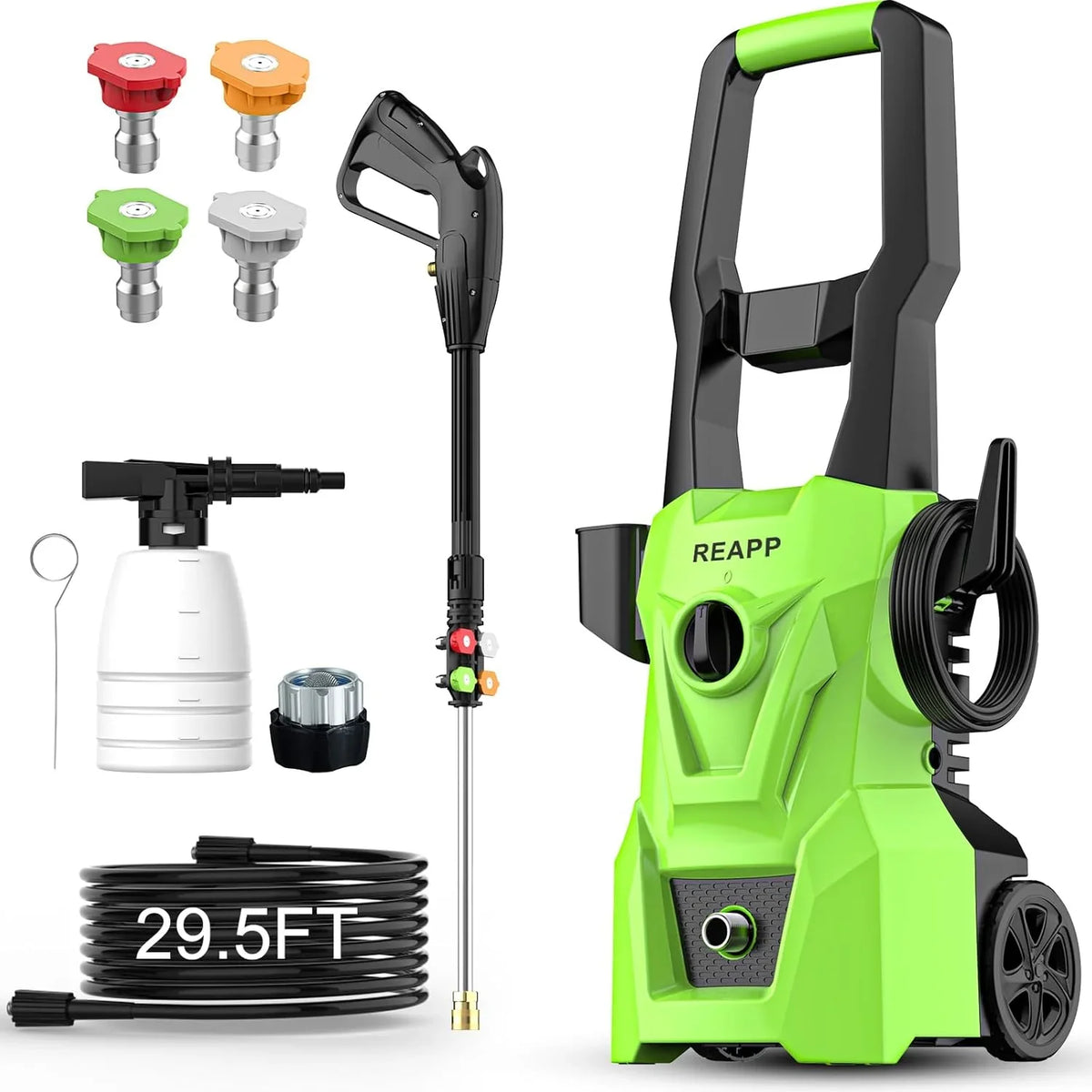 2026 Electric high-pressure cleaning machine, foam sprayer, 4 quick-connect high-pressure nozzles, 2400 pounds/square inch 2.4 gallons/minute powerful cleaning machine, high-pressure cleaning equipment for