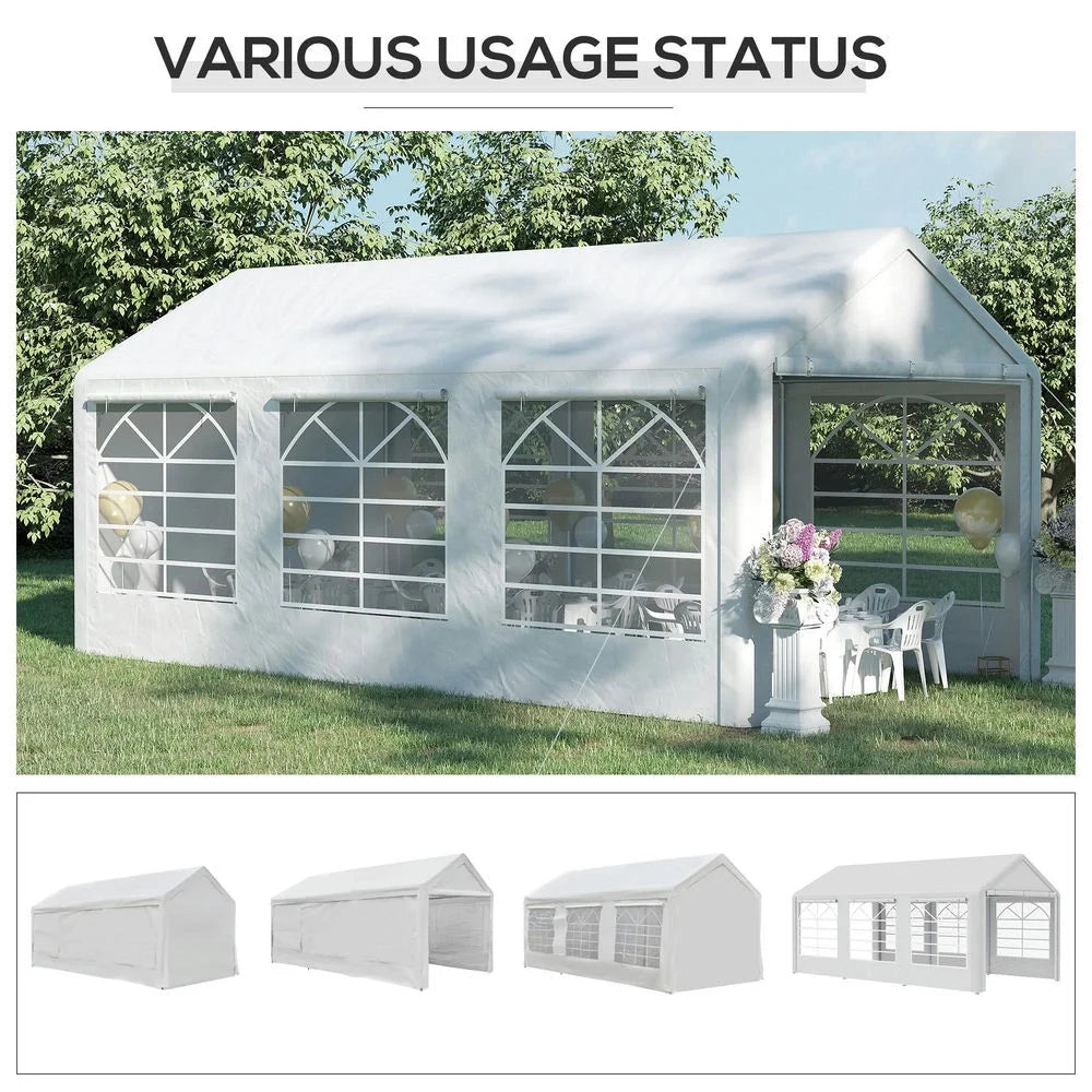 2026 Topcobe 10' x 20' Heavy Duty Party Tent & Carport with Removable Sidewalls and Double Doors, Large Canopy Tent, Sun Shade Shelter, Outdoor Patio Canopy for Garden Backyard Parties, BBQ, White