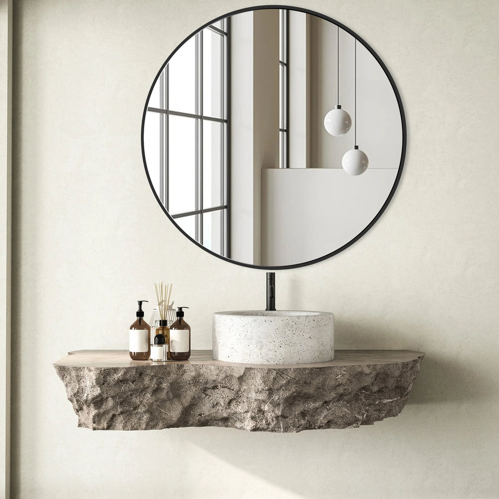 2026 Modern Round Bathroom Vanity Mirror, Wall Mounted Circular Mirror for Bathroom, Bedroom and Home Decor