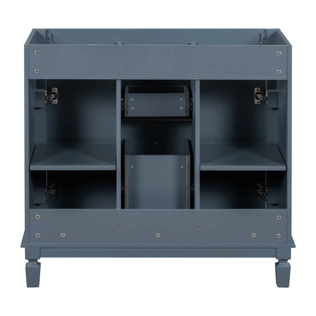 2026 Modern Bathroom Furniture Set, 36" Bathroom Vanity with Top Sink, 35" Wall Mounted Bathroom Storage Cabinet, Mirror Cabinet with 6 Shelves, Storage Cabinet with 2 Doors and 2 Drawers, Grey
