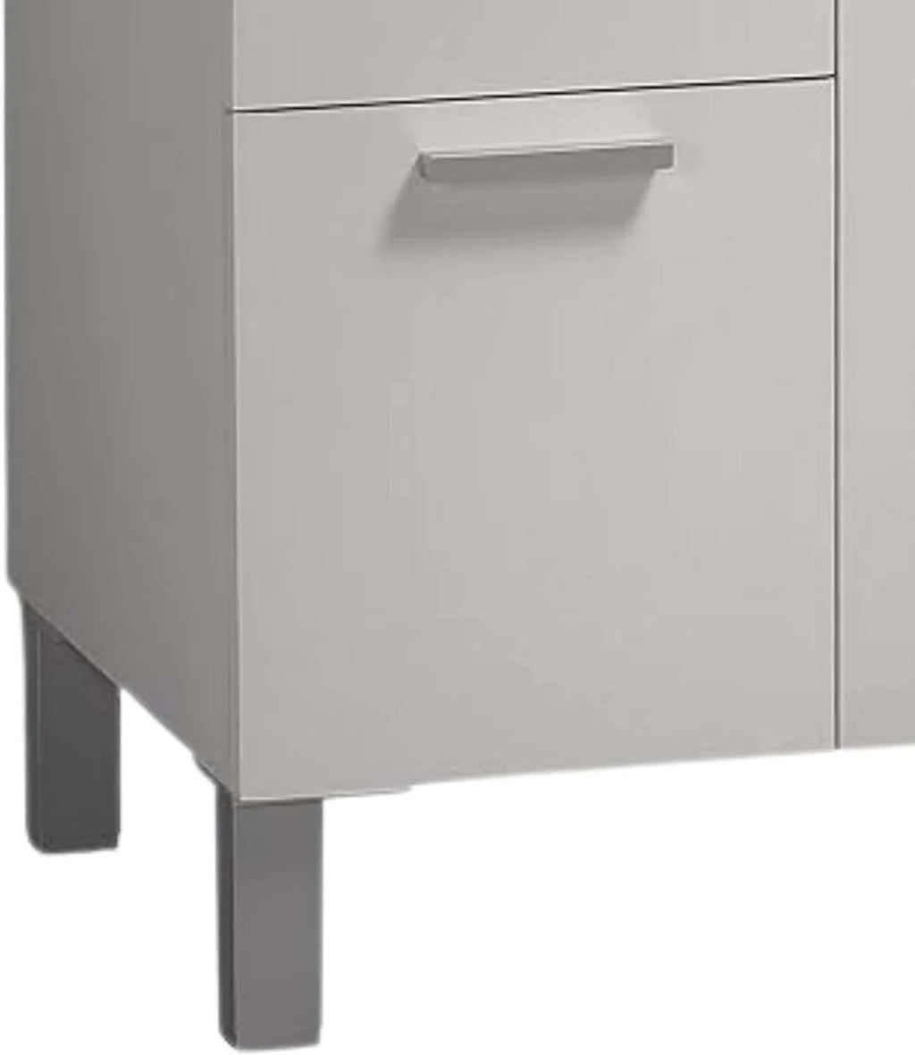 2026 Mueble de Baño Sabela Estilo Contemporáneo en Color Blanco Brillo con 2 Cajones y 2 Puertas 80x80x45 cm (Lavabo PMMA)