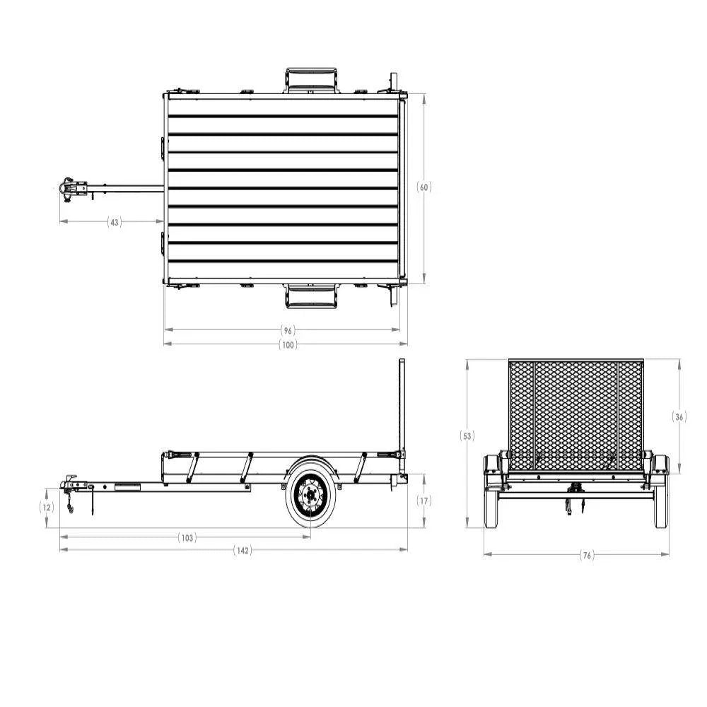 2026 Karavan 5 ft. x 8 ft. Wood Floor Utility Trailer w Sliding Rail System