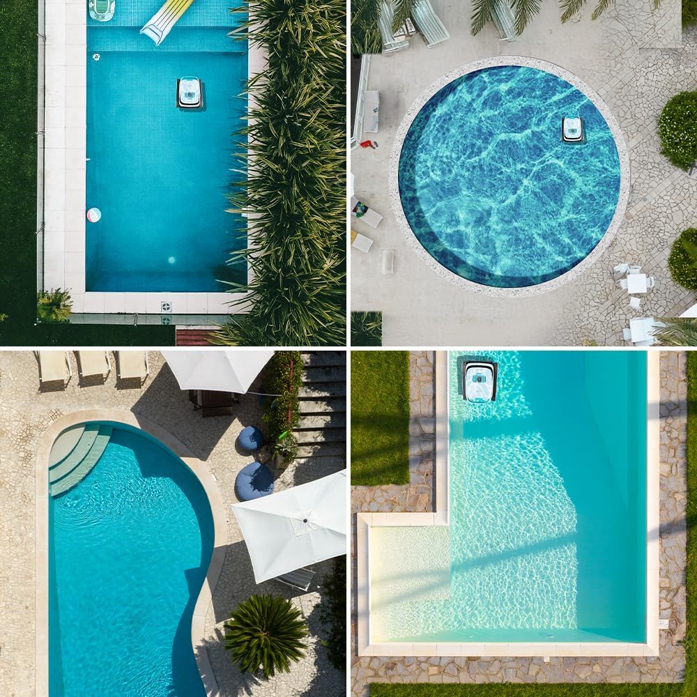 2026 Cecotec Robot Limpiapiscinas para Fondos, Paredes y Línea de Flotación Conga Pooldroid 5000 TotalClean Pearl. Superficies 100m2, Pendiente Máx 90º, Limpieza Ordenada, Autonomía 100min, Capacidad 4L
