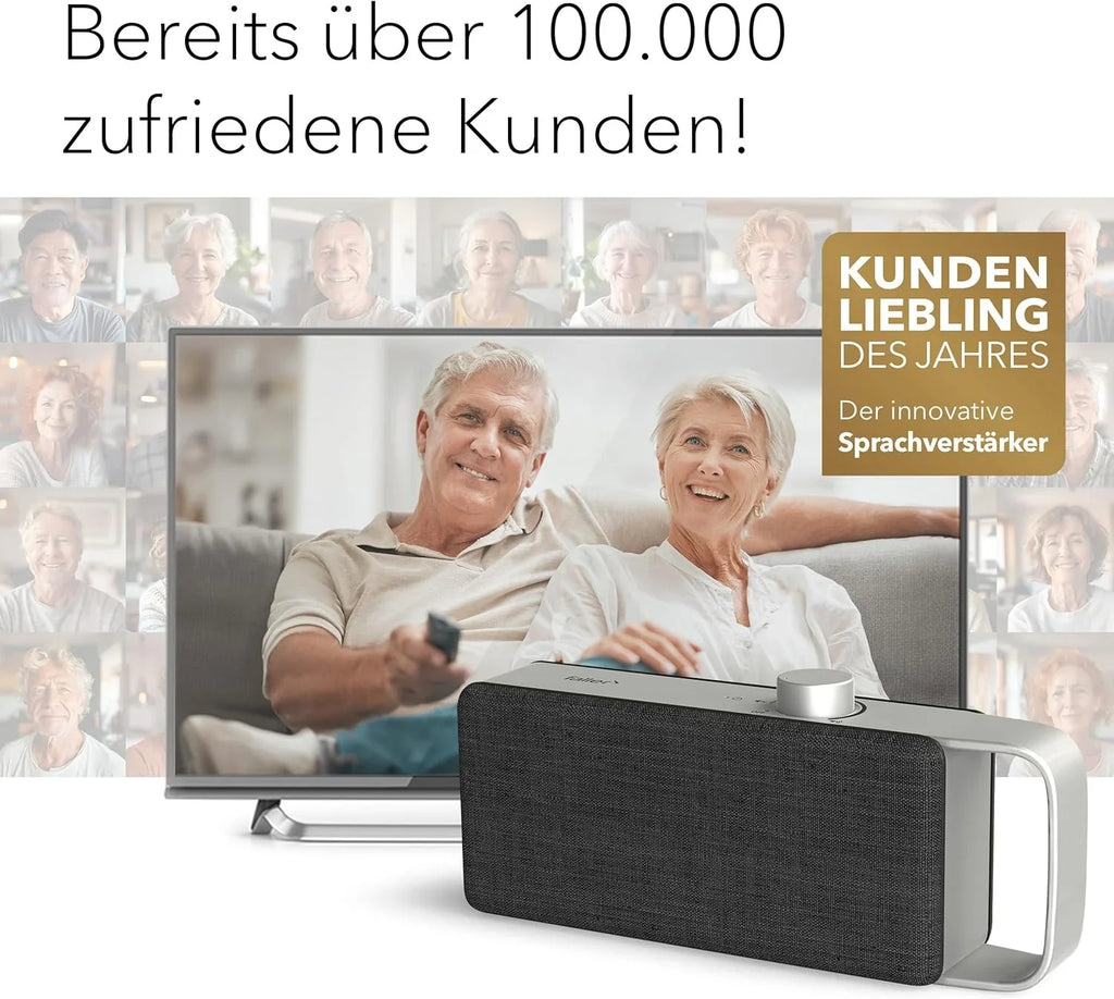 Barra de sonido/altavoz para TV Faller Oskar 2026 con Clear Voice (portátil, inalámbrica, fácil de usar, carcasa de aluminio)