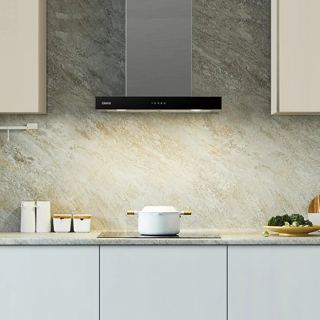2026 Ciarra CBCS6102 Campanas Extractora 60cm 650 m³/h – Control Táctil y Wifi – 4 Velocidades – Evacuación al Exterior y Recirculación Interna por Filtro de Carbón CBCF003 – Acero Inoxidable