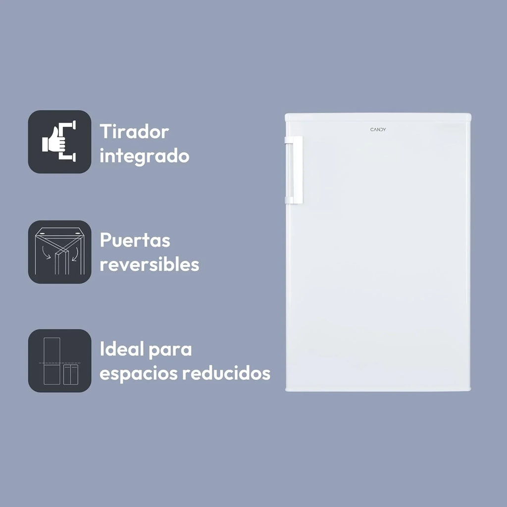 2026 Candy CCTOS 544WHN Frigorífico Mini con Congelador, Bajo Encimera, 40DB, Capacidad 109L, Cajón Verdulero, Temperatura Regulable, Luz LED, Puerta Reversible, Alto 85cm, Blanco