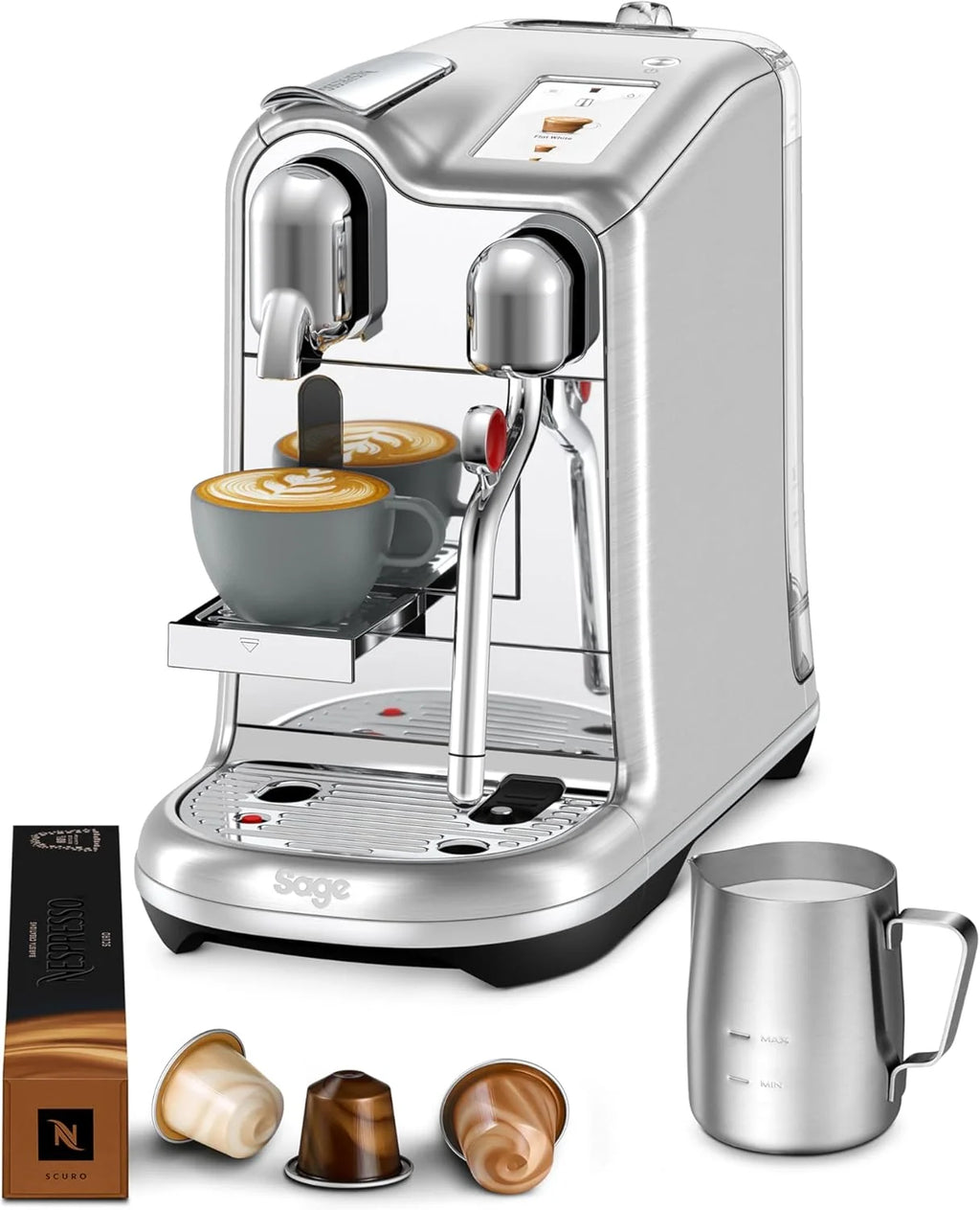Cafetera Nespresso Creatista Pro 2026 de Sage, acero inoxidable, acero inoxidable cepillado.