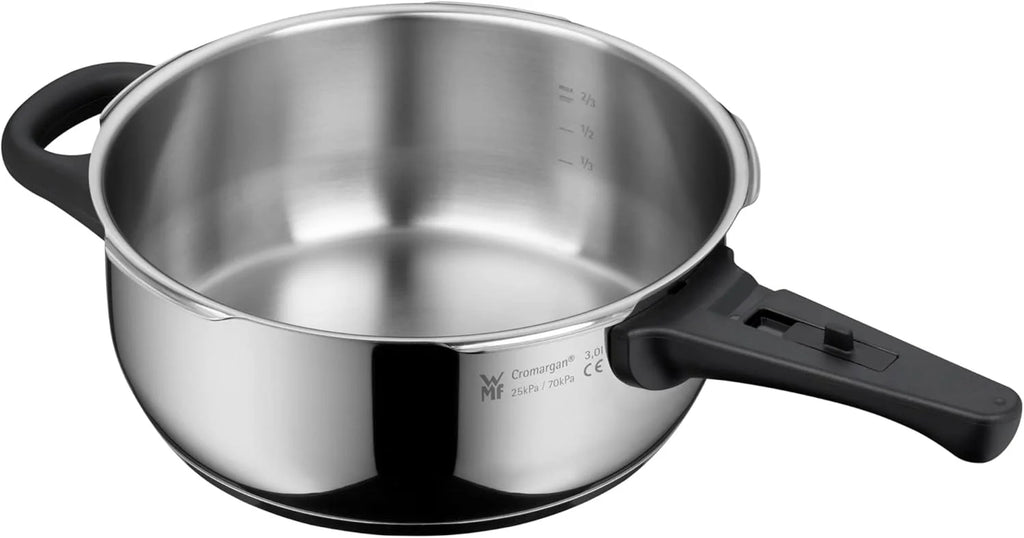 2026 Juego de olla a presión WMF Perfect One Pot para inducción, 2 piezas, capacidad de 4,5 L y 3 L, indicador de cocción grande, 2 niveles de cocción, asa de tapa extraíble, apto para todo tipo de cocinas, acero inoxidable.