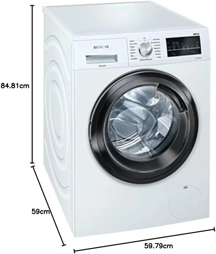 Lavadora Siemens WM14G400 iQ500 de 2026 / 8 kg / C / 1400 rpm / Programa para exteriores / Función VarioSpeed / Función de recarga / AquaStop, Blanco/Negro