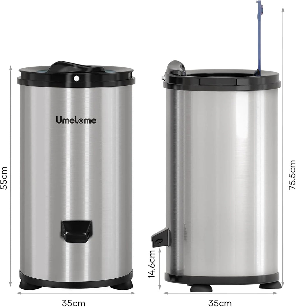 Secadora centrífuga Umelome 2026 de 3200 rpm, 4 kg, de bajo consumo energético, clase energética A+++, color plata [Clase energética A+++]