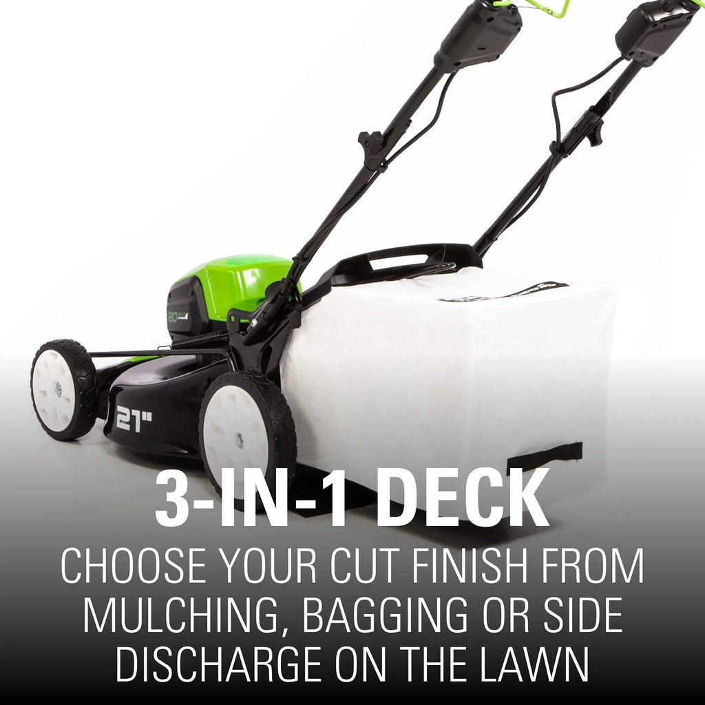 2026 80V Cordless 21′′ Self-Propelled Brushless Lawn Mower | Greenworks