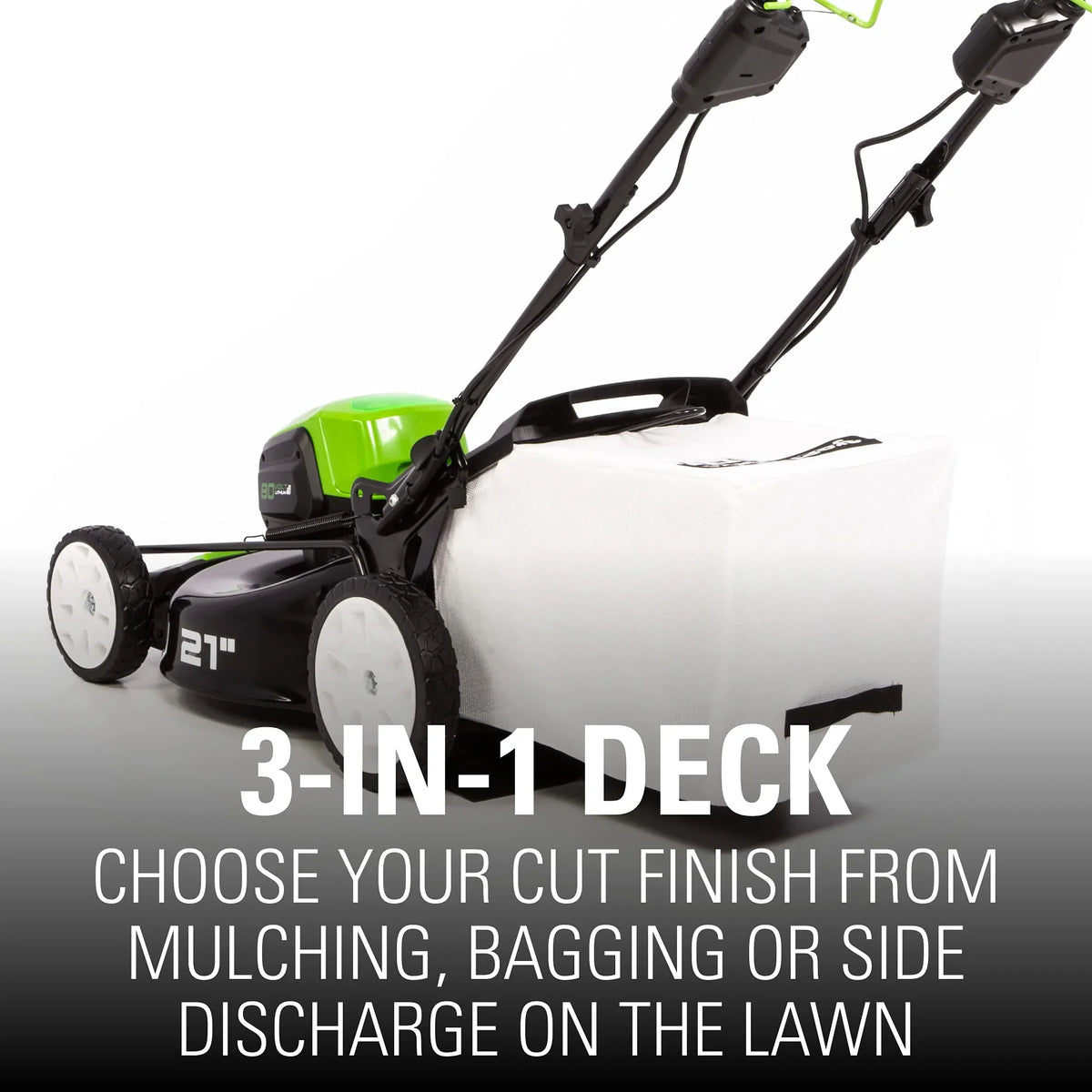 2026 80V Cordless 21′′ Self-Propelled Brushless Lawn Mower | Greenworks
